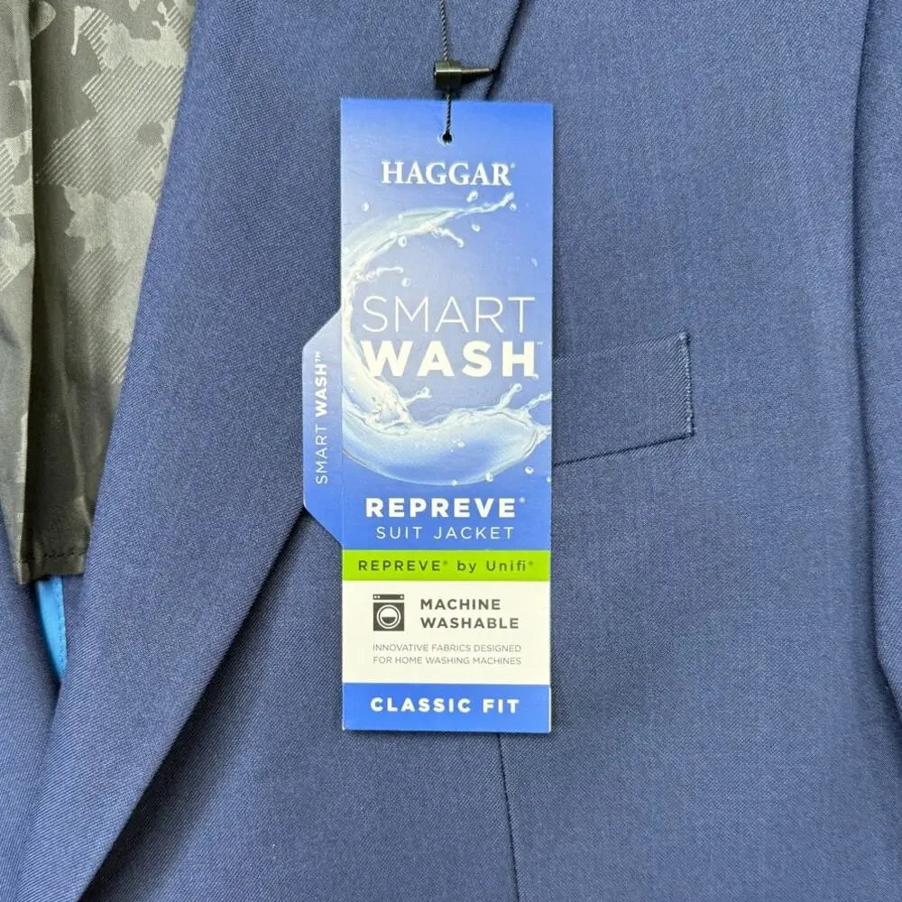 Haggar Men's Smart Wash Classic Fit Suit Jackets Midnight 44L $200